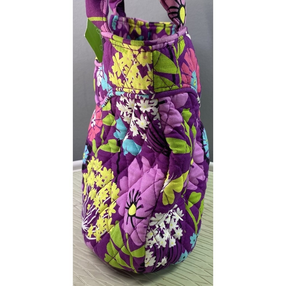 Vera Bradley Flutterby Purse Shoulder Bag Purple Flower Butterfly NWT 8.5x12x4" - Picture 4 of 11